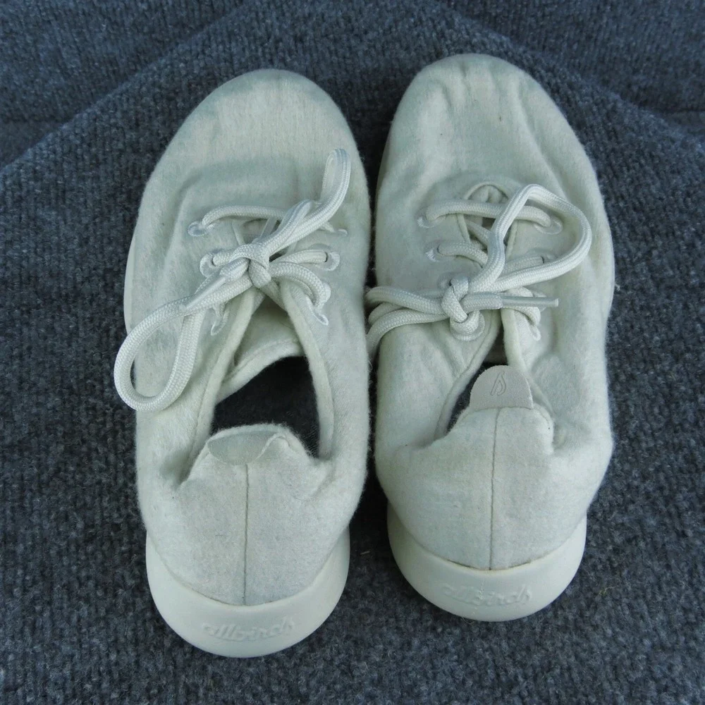 Allbirds Wool Runner‎ Women Sneaker Shoes Size 7 Medium White Fabric Lace Up